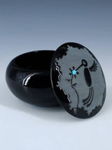 San Juan Pueblo Black Pottery Hummingbird Jewelry Box - PuebloDirect.com