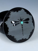 San Juan Pueblo Black Pottery Dragonfly Jewelry Box - PuebloDirect.com