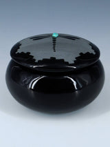 San Juan Pueblo Black Pottery Dragonfly Jewelry Box - PuebloDirect.com