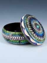 Navajo Etched Pottery Jewelry Box - PuebloDirect.com