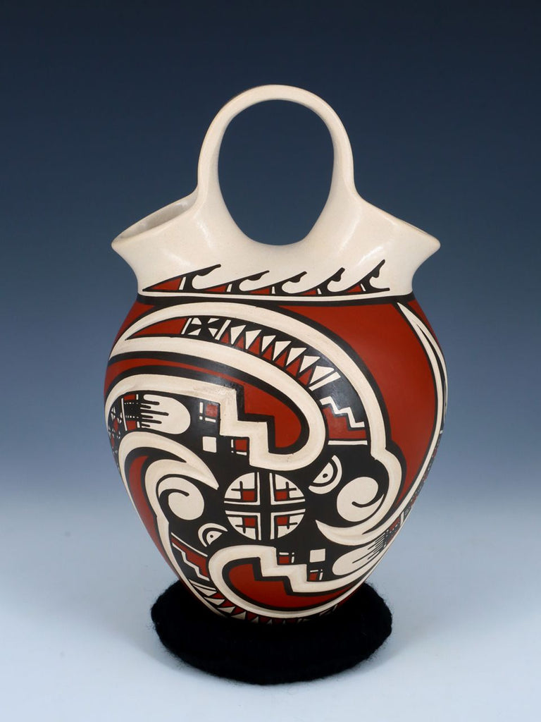Mata Ortiz Hand Coiled Pottery Wedding Vase - PuebloDirect.com