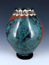 Mata Ortiz Cerámica enrollada y grabada a mano