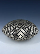 Acoma Pueblo Hand Coiled Fine Line Seed Pot