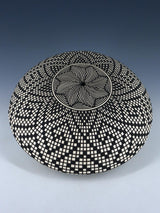 Acoma Pueblo Hand Coiled Fine Line Seed Pot