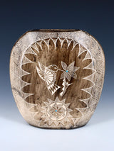 Etched Hummingbird Horsehair Acoma Pueblo Pillow Pot