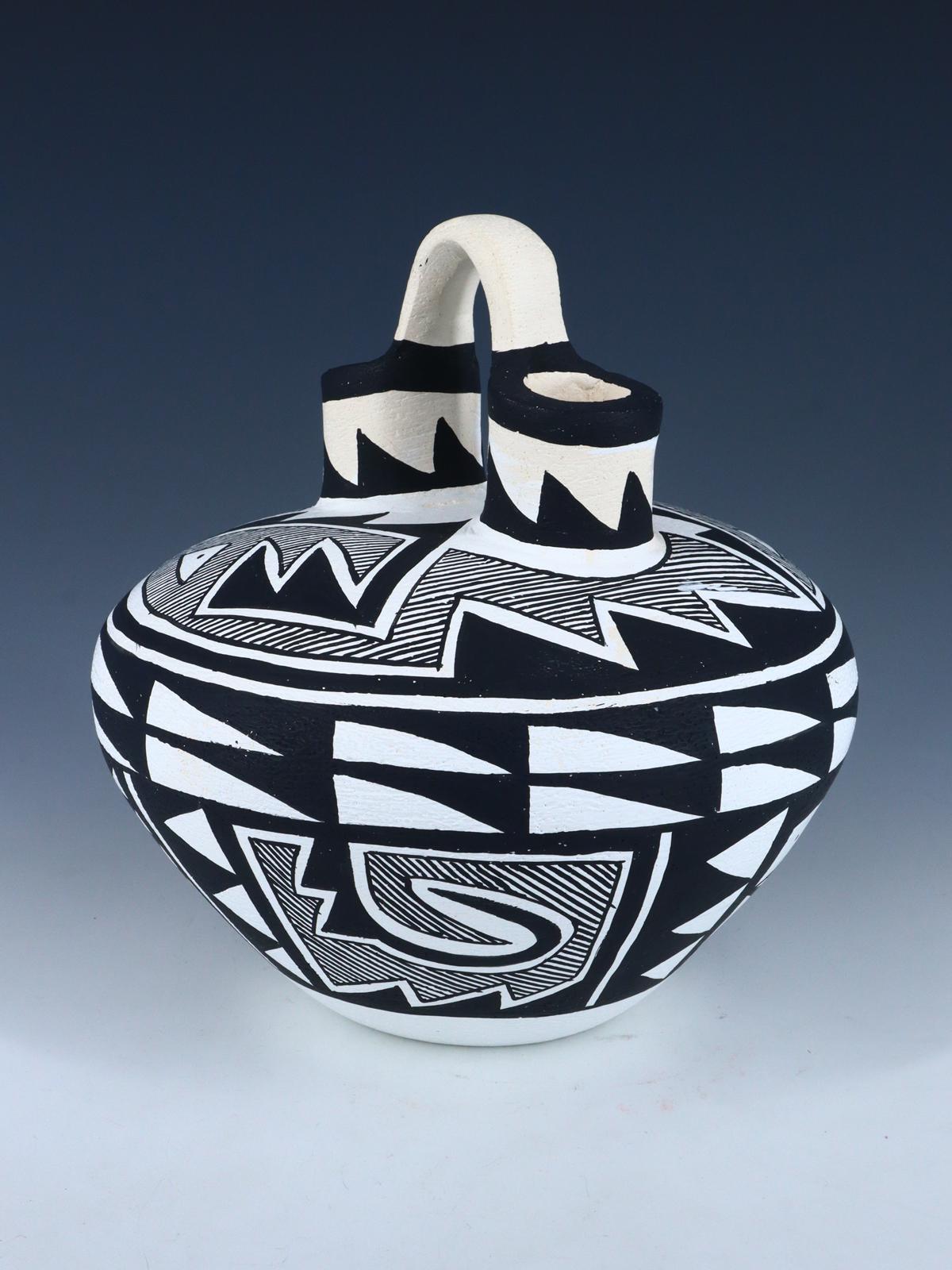 Acoma Style Hand Coiled Pottery Wedding Vase