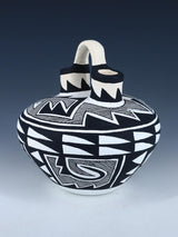 Acoma Style Hand Coiled Pottery Wedding Vase
