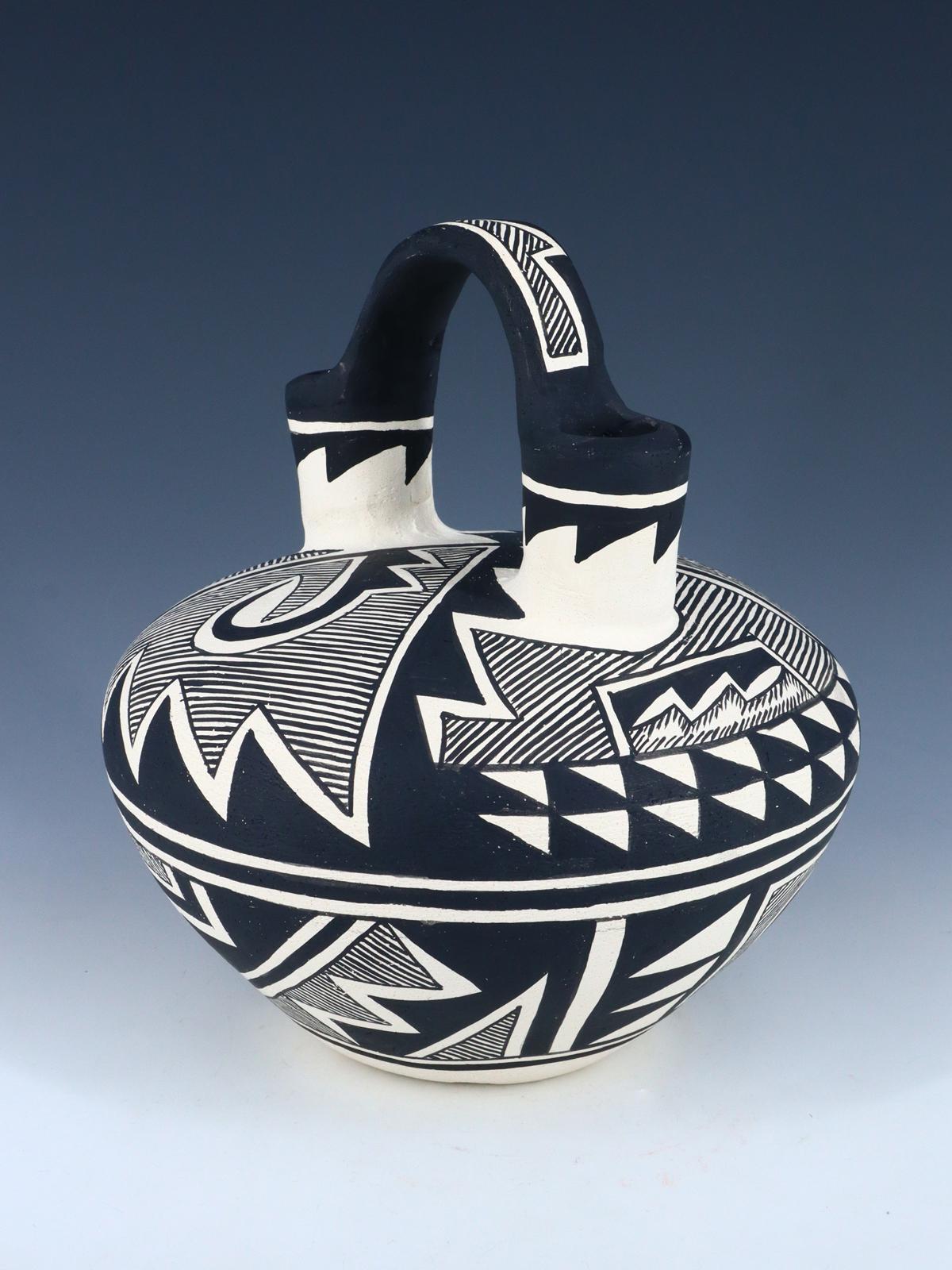 Acoma Style Hand Coiled Pottery Wedding Vase