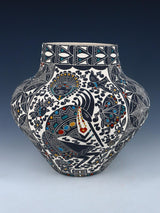 Santa Ana Etched Kokopelli Pottery Bowl