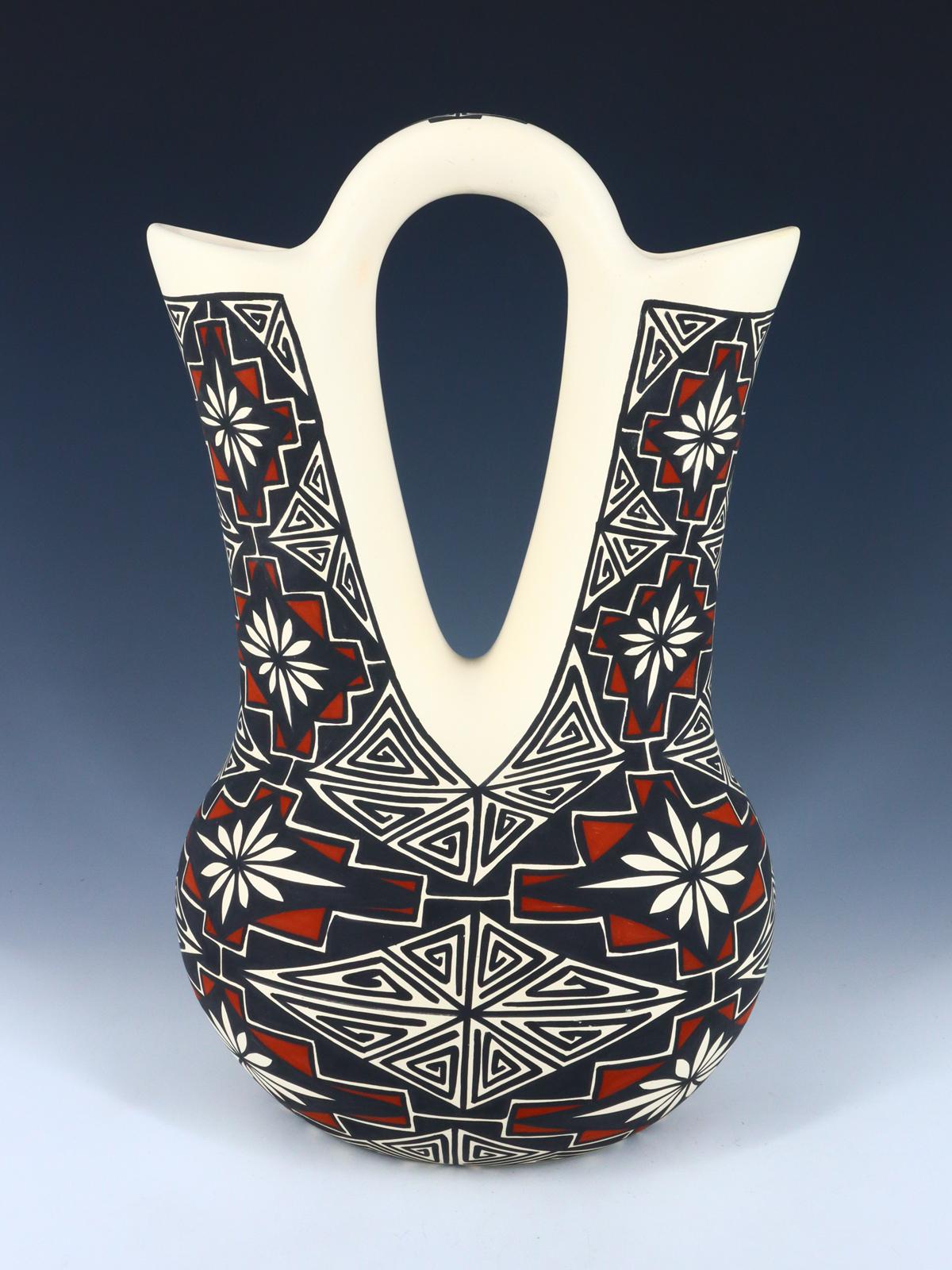 Acoma Pueblo Hand Painted Pottery Wedding Vase - PuebloDirect.com