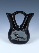 San Juan Pueblo Black Pottery Wedding Vase - PuebloDirect.com