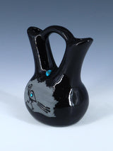 San Juan Pueblo Black Pottery Wedding Vase - PuebloDirect.com