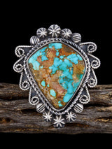 Navajo Pilot Mountain Turquoise Ring, Size 9 3/4