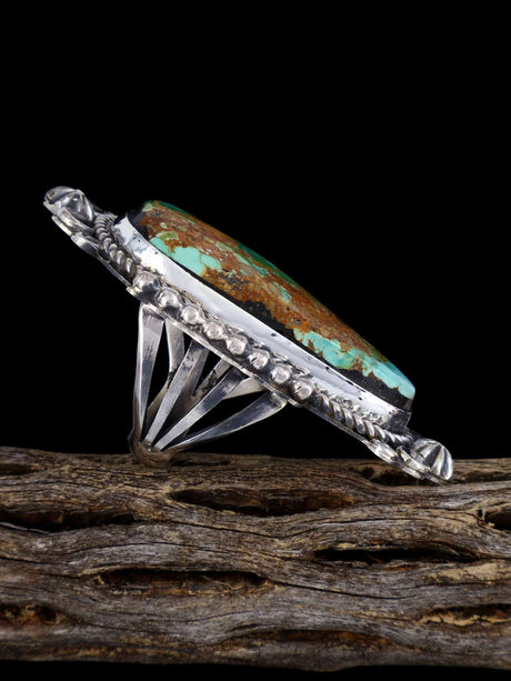 Navajo Pilot Mountain Turquoise Ring, Size 8