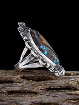 Navajo Pilot Mountain Turquoise Ring, Size 9 1/2