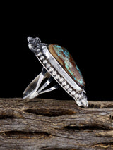 Navajo Pilot Mountain Turquoise Ring, Size 10