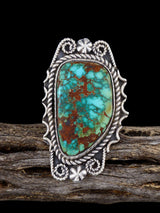 Navajo Pilot Mountain Turquoise Ring, Size 9