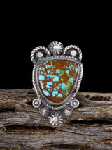 Navajo Pilot Mountain Turquoise Ring, Size 6 1/2
