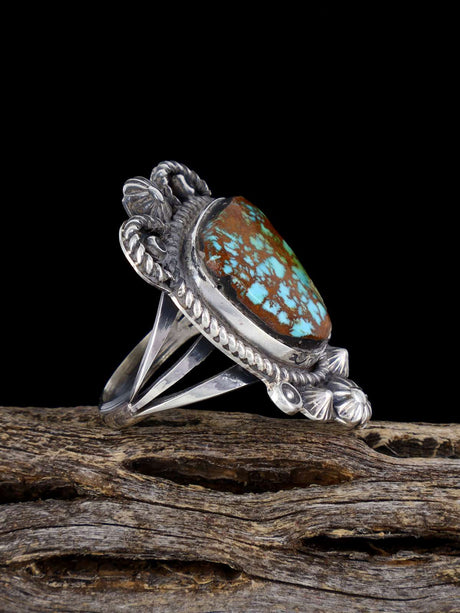 Navajo Pilot Mountain Turquoise Ring, Size 6 1/2