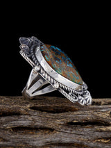Navajo Pilot Mountain Turquoise Ring, Size 7 3/4