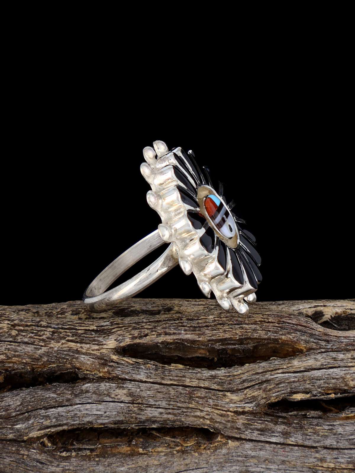 Bague turquoise en argent sterling vintage Estate, taille 8,5