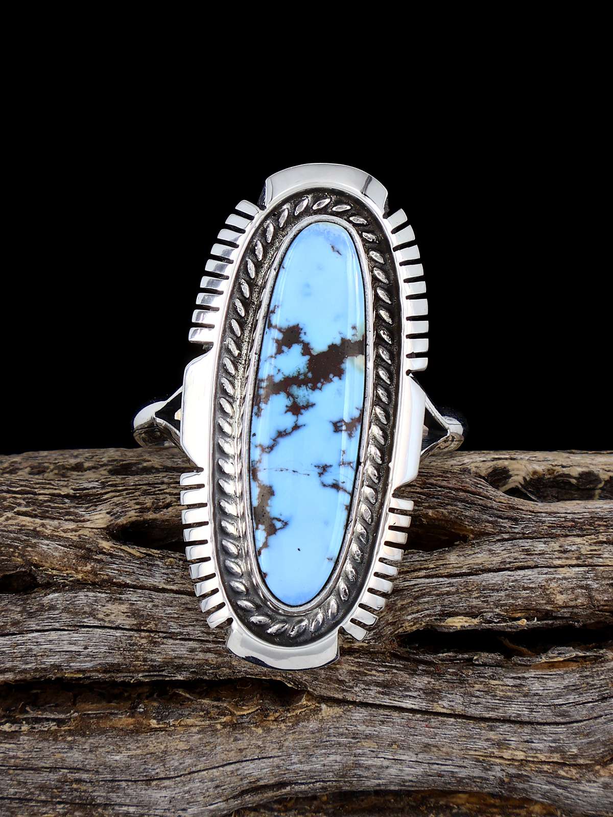 Bague turquoise de montagne de nuage naturel en argent sterling, taille 6
