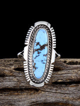 Bague turquoise de montagne de nuage naturel en argent sterling, taille 6