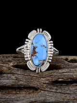 Bague turquoise de montagne de nuage naturel en argent sterling, taille 6