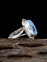 Bague turquoise de montagne de nuage naturel en argent sterling, taille 6