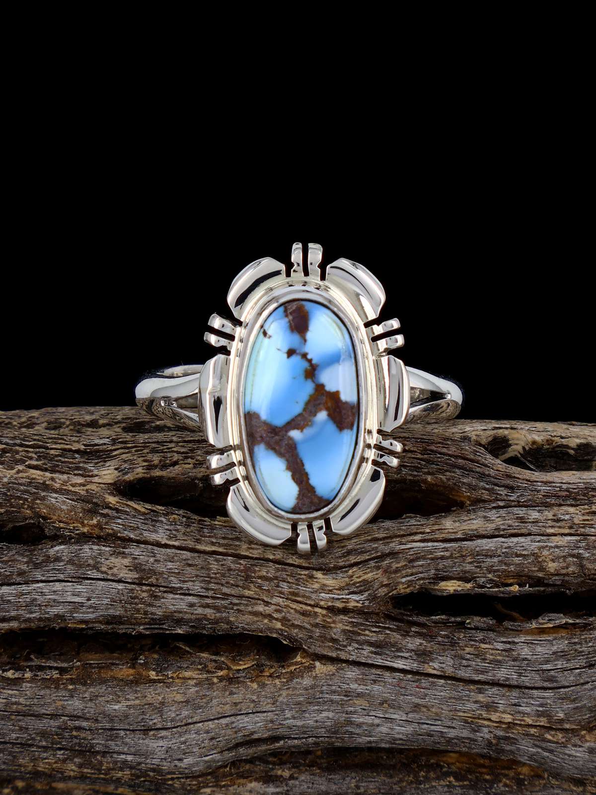 Sterling Silver Golden Hill Turquoise Ring, Size 9