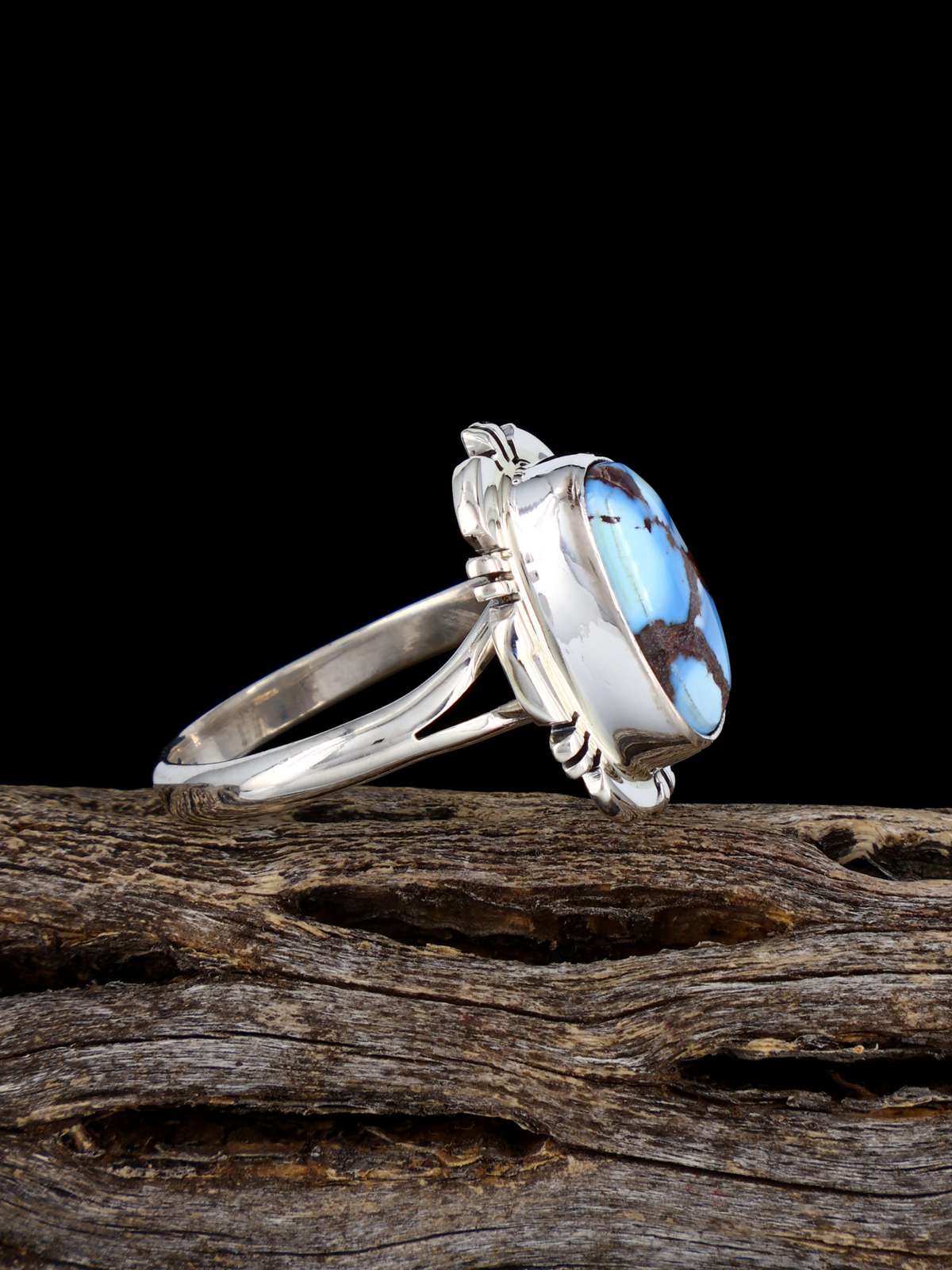 Sterling Silver Golden Hill Turquoise Ring, Size 9