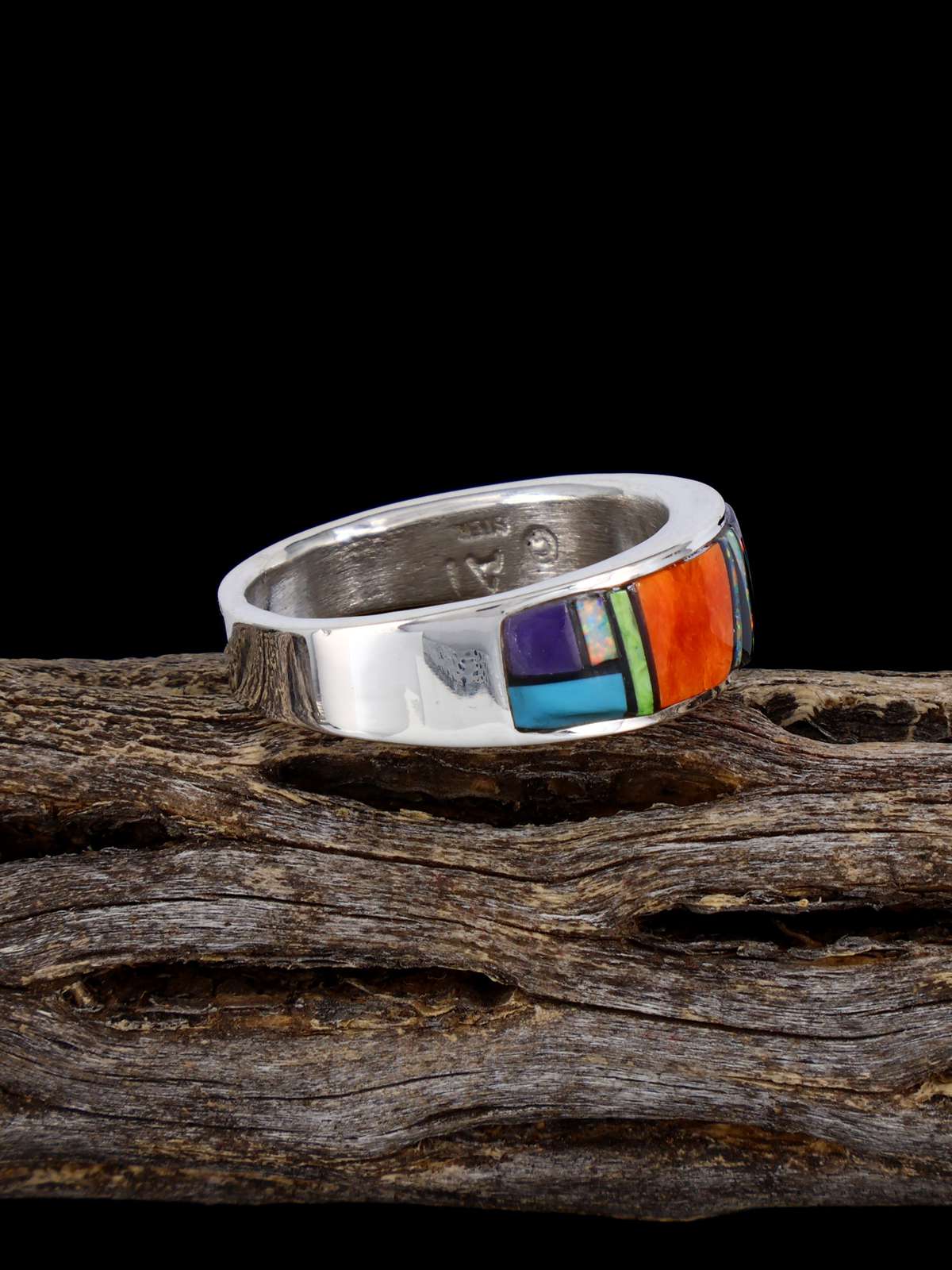 Bague incrustée de pavés turquoise, taille 12 1/2