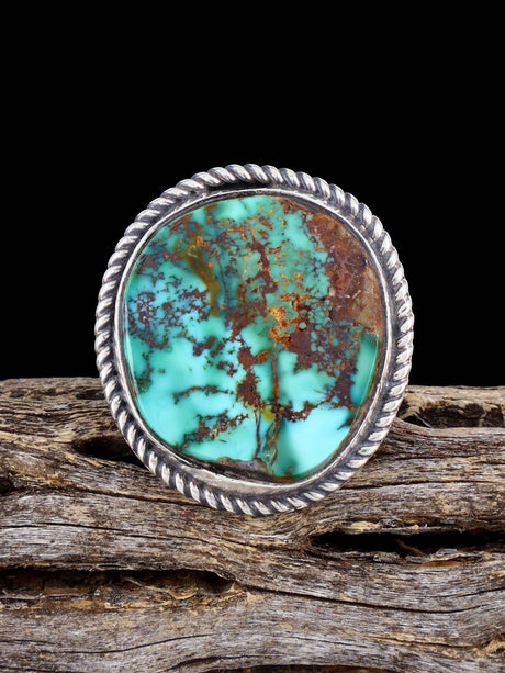 Navajo Pilot Mountain Turquoise Ring, Size 7 - PuebloDirect.com