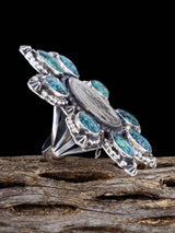 Navajo Cloud Mountain Turquoise Indian Head Nickel Ring, Size 9 3/4 - PuebloDirect.com