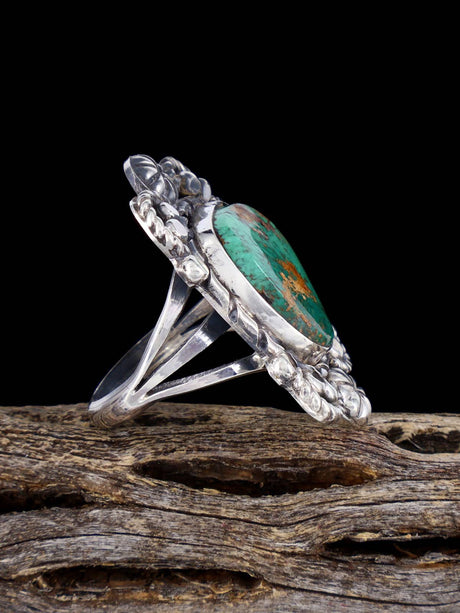 Navajo Pilot Mountain Turquoise Ring, Size 6 3/4 - PuebloDirect.com
