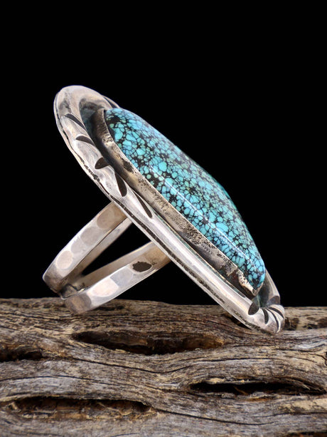 Vintage Sterling Silver Hubei Turquoise Ring, Size 9 - PuebloDirect.com