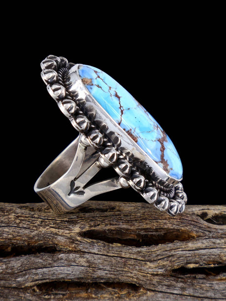 Golden Hill Turquoise Sterling Silver Ring Size 7 - PuebloDirect.com