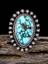 Kingman Turquoise Sterling Silver Ring Size 8 - PuebloDirect.com