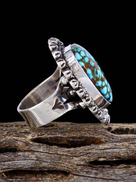 Kingman Turquoise Sterling Silver Ring Size 8 3/4 - PuebloDirect.com