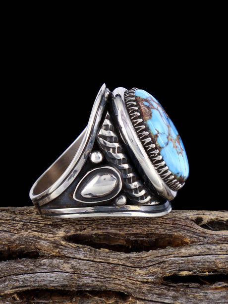 Golden Hill Turquoise Sterling Silver Ring Size 10 3/4 - PuebloDirect.com
