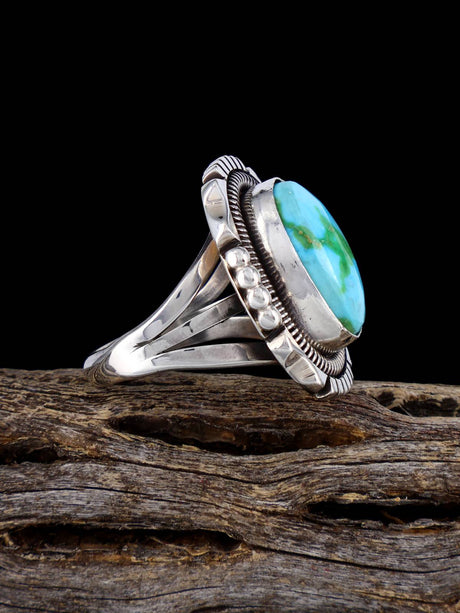 Native American Sonoran Gold Turquoise Ring, Size 7 - PuebloDirect.com