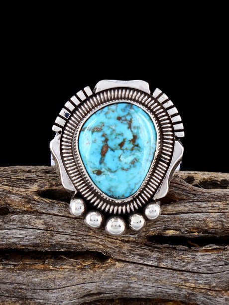 Native American Kingman Turquoise Ring, Size 9 3/4 - PuebloDirect.com