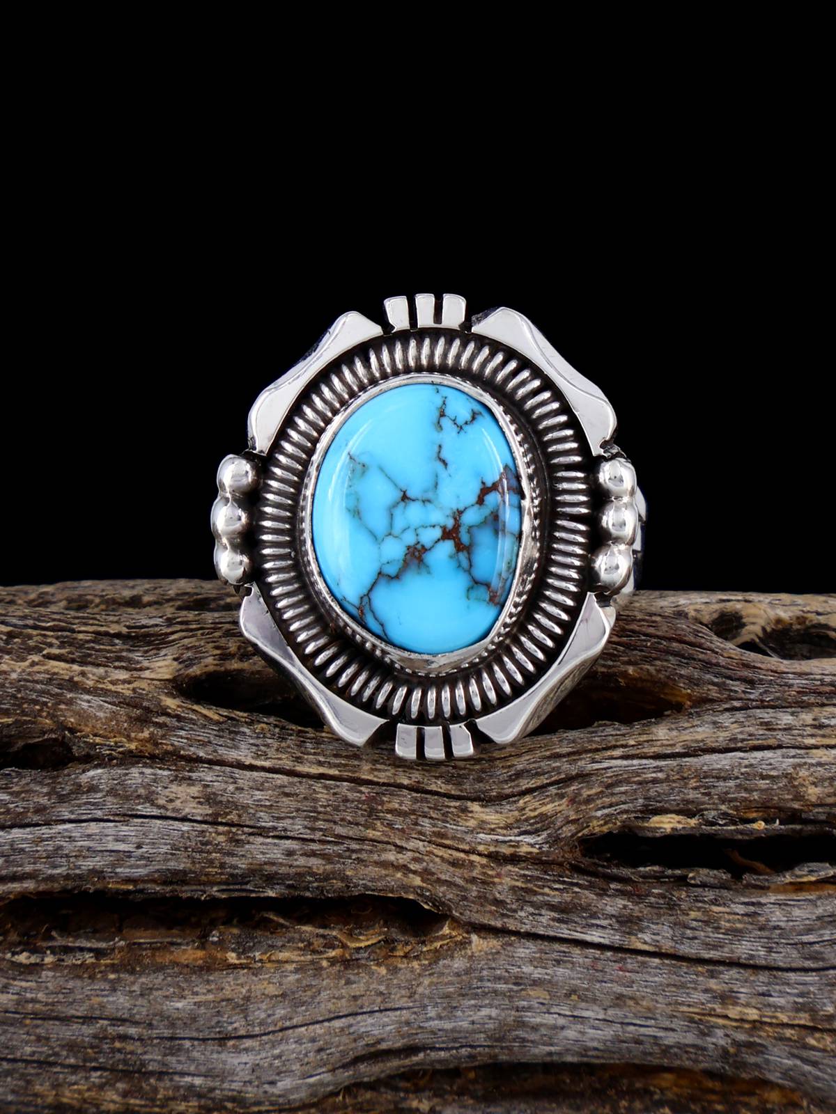 Native American Kingman Turquoise Ring, Size 6 1/4 - PuebloDirect.com