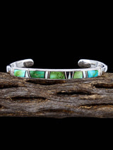 Native American Sonoran Gold Turquoise Inlay Bracelet - PuebloDirect.com