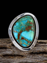 Estate Sterling Silver Natural Royston Turquoise Ring Size 7 - PuebloDirect.com
