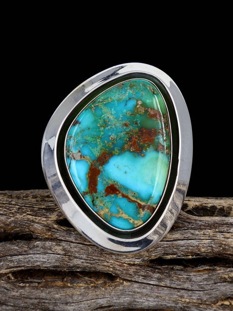 Estate Sterling Silver Natural Royston Turquoise Ring Size 7 - PuebloDirect.com