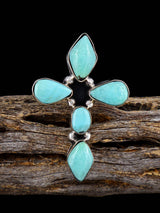 Native American Turquoise Cross Ring, Size 7 - PuebloDirect.com
