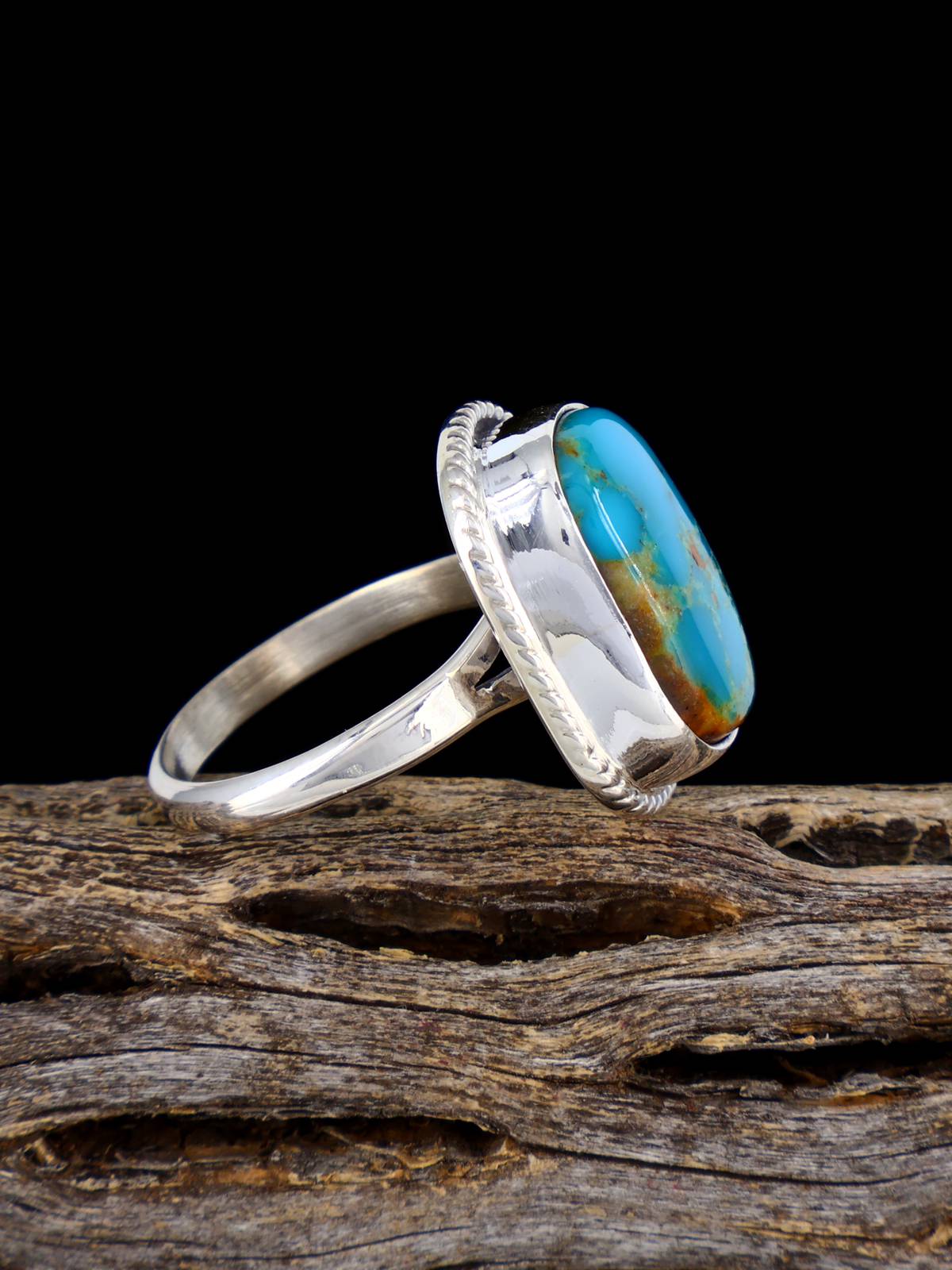 Native American-Made Armenian Turquoise Ring, Size 8 1/4 - PuebloDirect.com