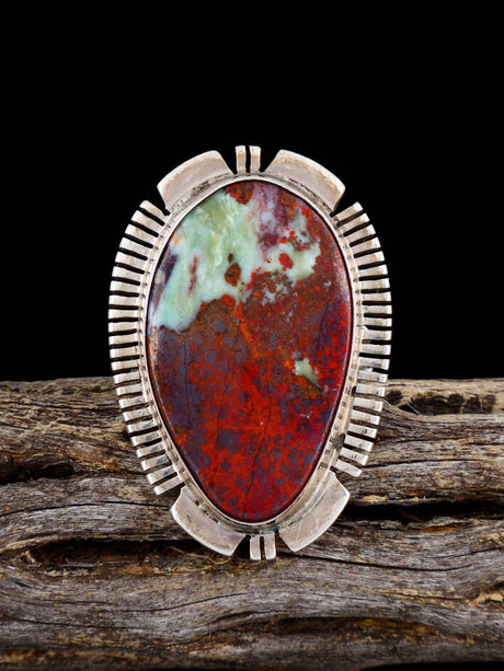 Estate Native Sterling Silver Cuprite Ring, Size 9 - PuebloDirect.com