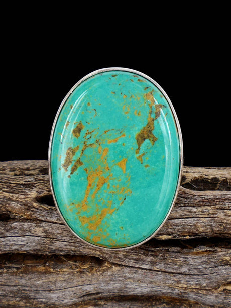 Native American Tyrone Turquoise Ring, Size 7 - PuebloDirect.com